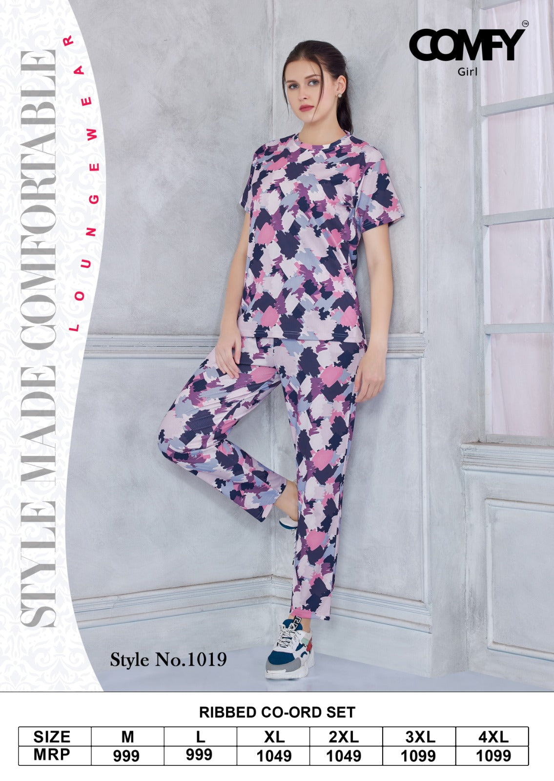 Design 1019 Comfy Rib Co Ord Set Wholesaler