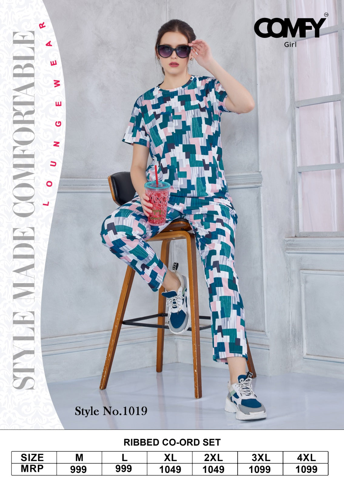 Design 1019 Comfy Rib Co Ord Set Wholesaler