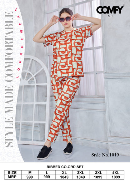 Design 1019 Comfy Rib Co Ord Set Wholesaler
