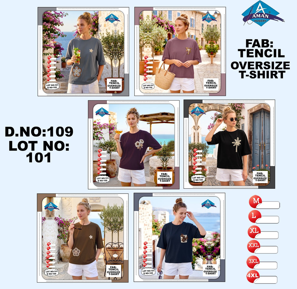 Design 101 Lot 109 Aman Tencil Women Oversized Tshirt Wholesale Price