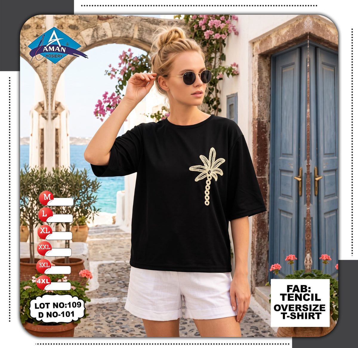 Design 101 Lot 109 Aman Tencil Women Oversized Tshirt Wholesale Price