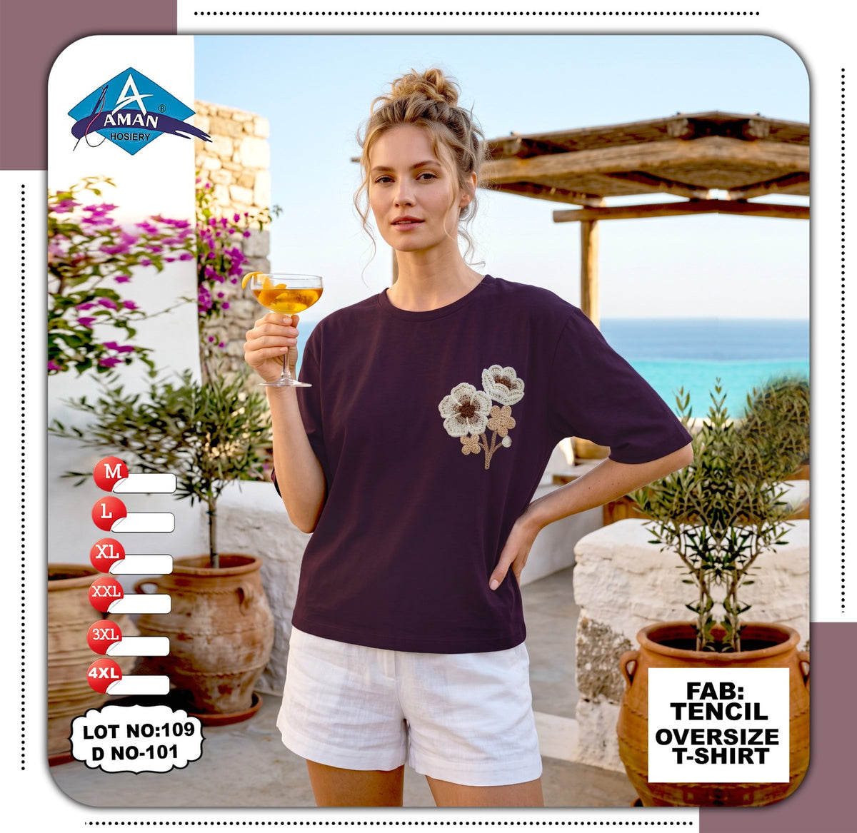 Design 101 Lot 109 Aman Tencil Women Oversized Tshirt Wholesale Price