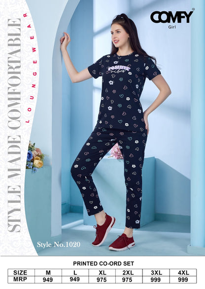 Design 1020 Comfy Cotton Co Ord Set Exporter