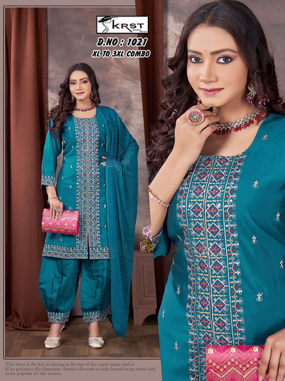 Design 1021 Krst Roman Silk Readymade Suits Wholesaler