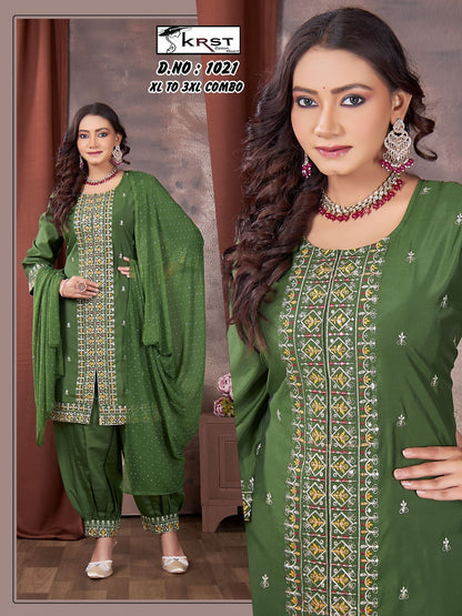 Design 1021 Krst Roman Silk Readymade Suits Wholesaler