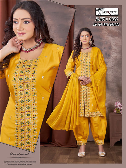 Design 1021 Krst Roman Silk Readymade Suits Wholesaler