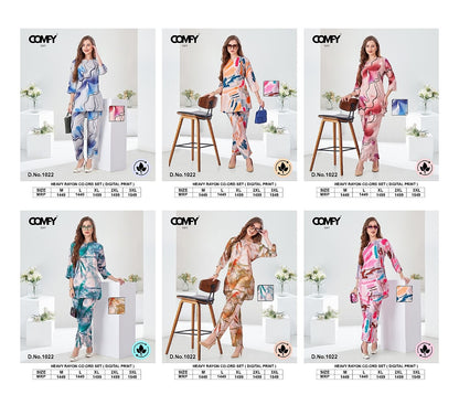Design 1022 Comfy Rayon Co Ord Set Manufacturer Ahmedabad