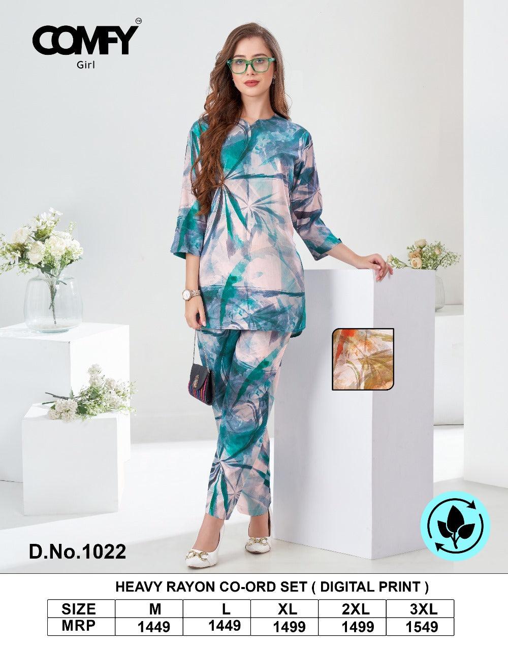 Design 1022 Comfy Rayon Co Ord Set Manufacturer Ahmedabad