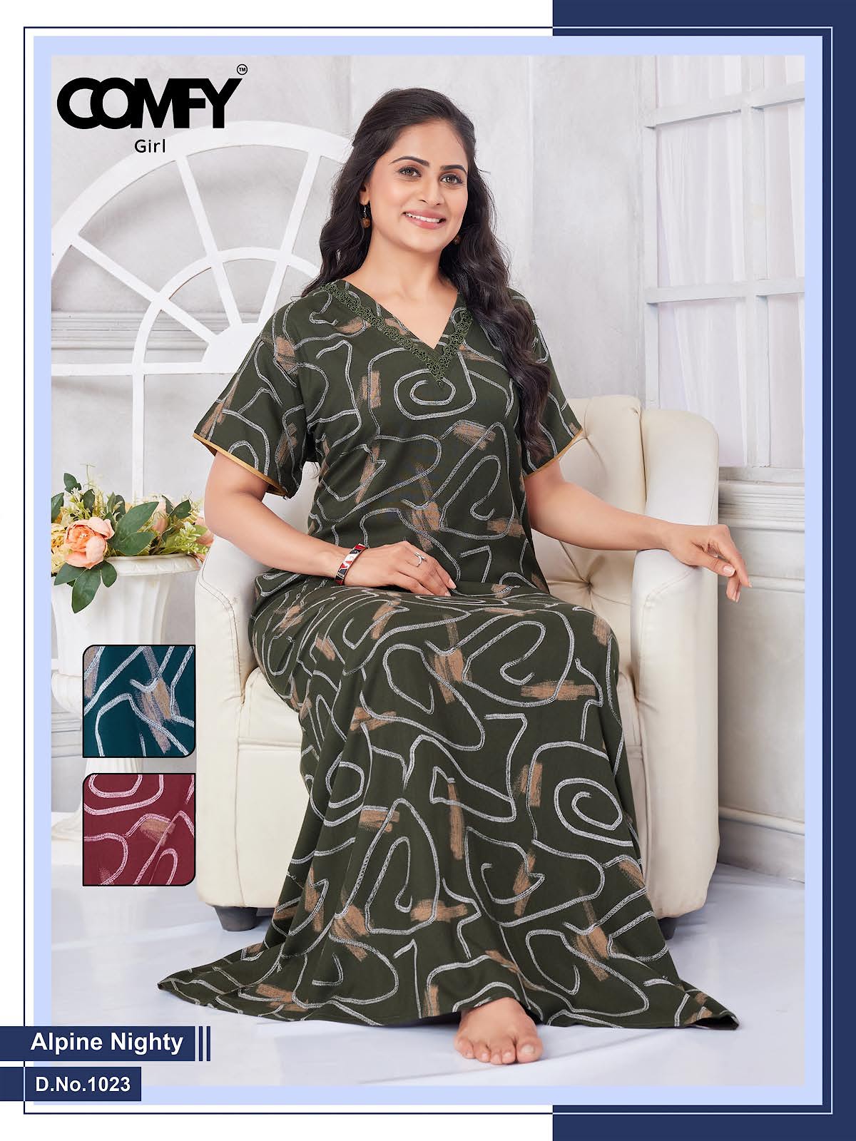 Design 1023-1024 Comfy Alpine Night Gowns Supplier