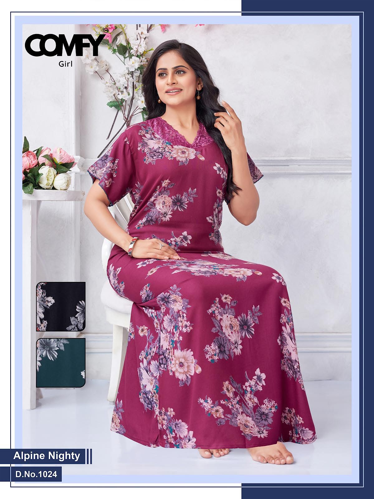 Design 1023-1024 Comfy Alpine Night Gowns Supplier