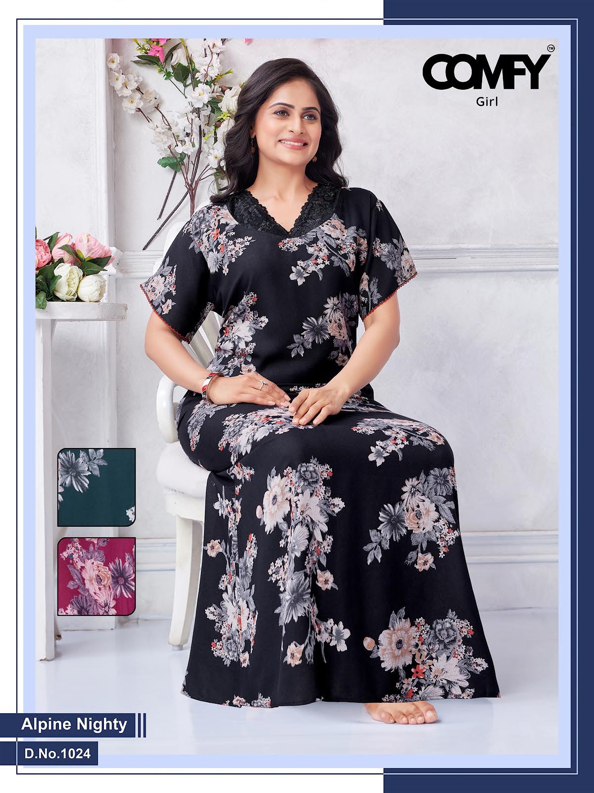 Design 1023-1024 Comfy Alpine Night Gowns Supplier