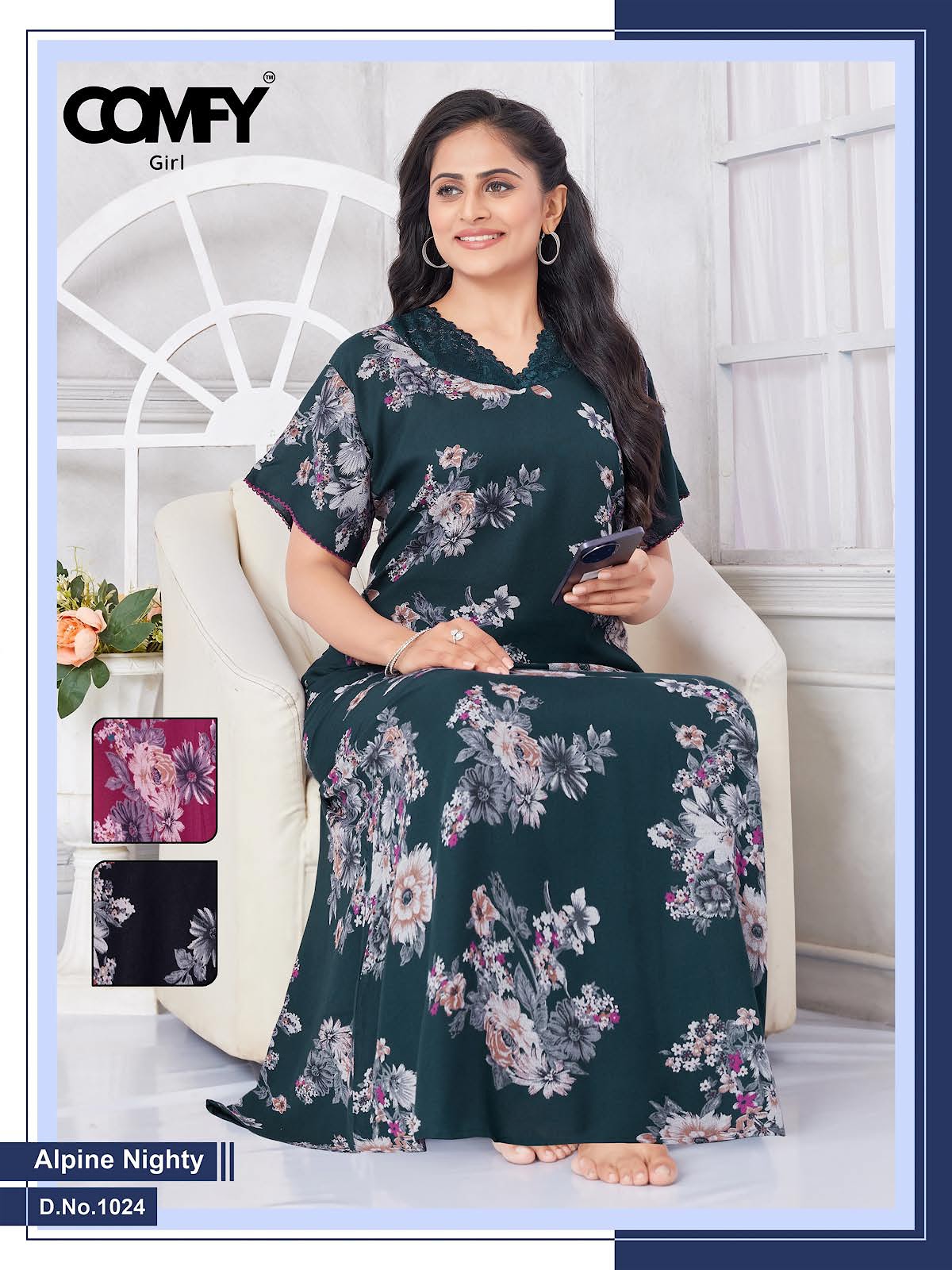 Design 1023-1024 Comfy Alpine Night Gowns Supplier