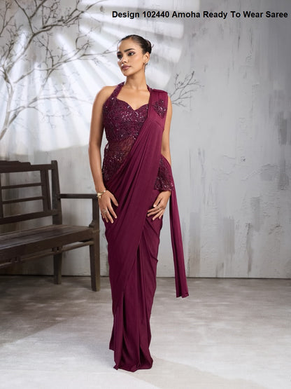 Design 102440 Amoha Imported Ready To Wear Saree Exporter Gujarat