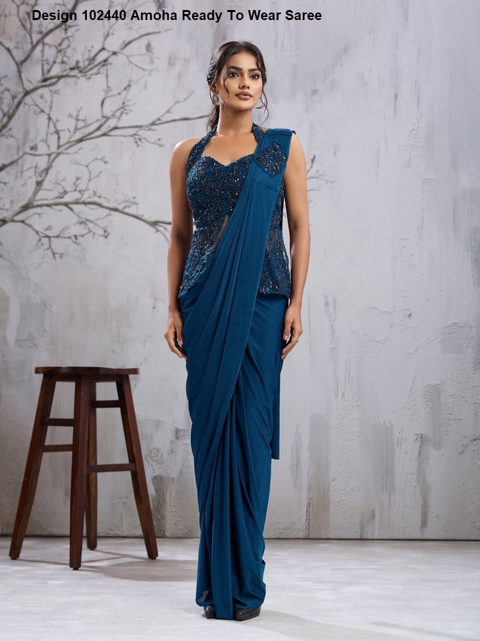 Design 102440 Amoha Imported Ready To Wear Saree Exporter Gujarat