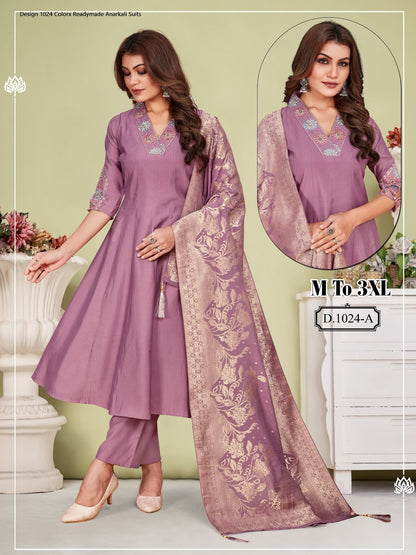 Design 1024 Colorx Roman Silk Readymade Anarkali Suits Wholesale Price