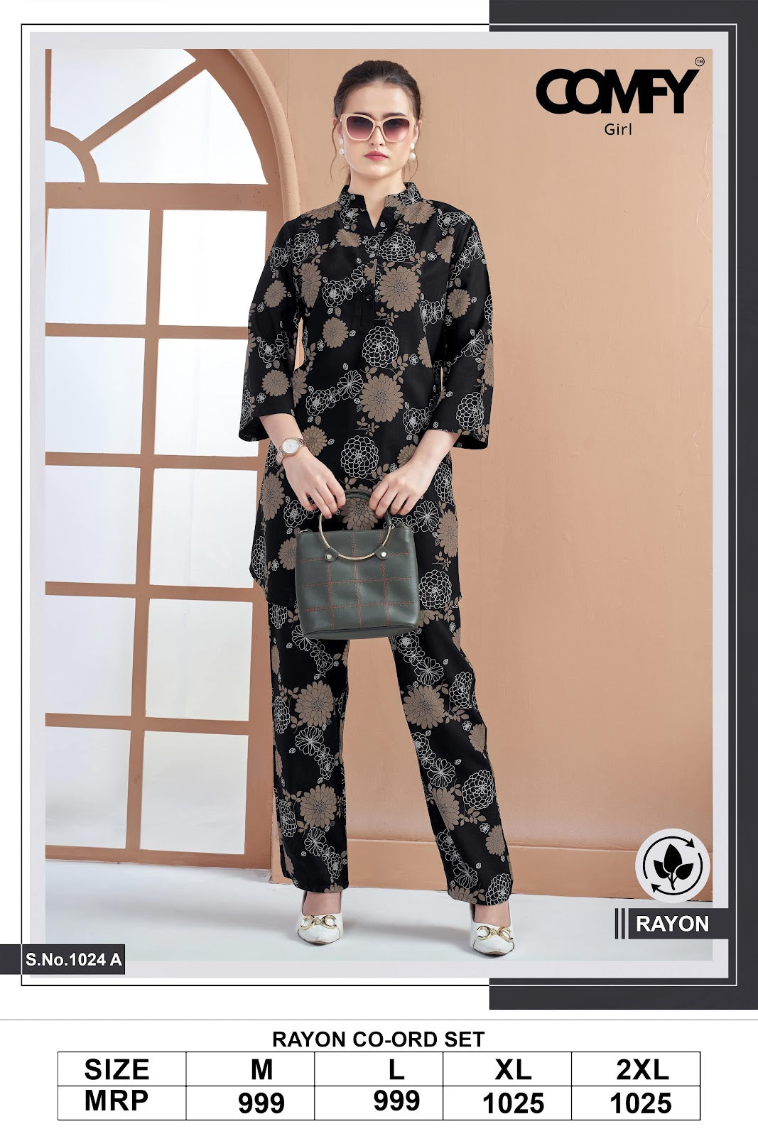 Design 1024 Comfy Rayon Co Ord Set Wholesaler Gujarat