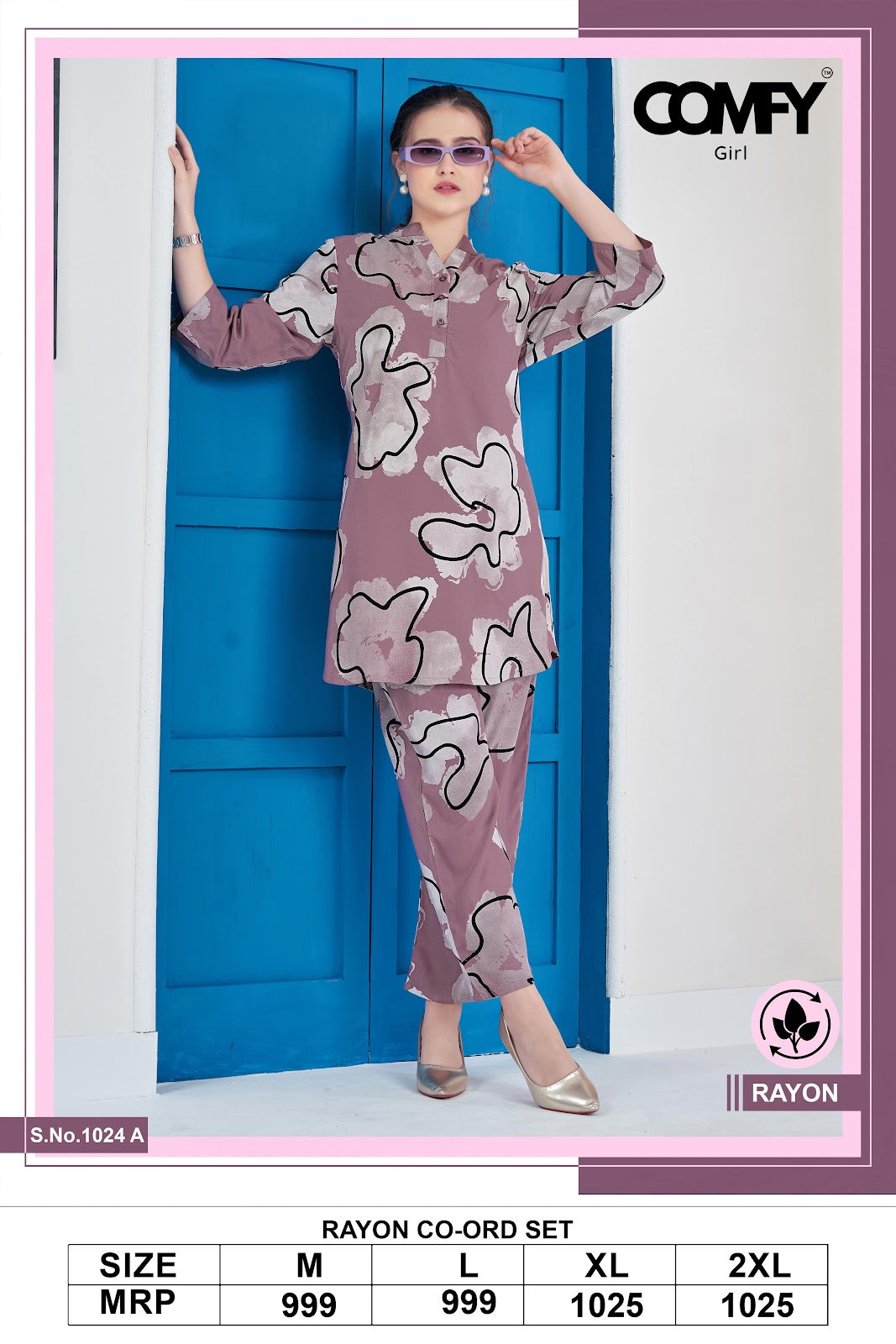 Design 1024 Comfy Rayon Co Ord Set Wholesaler Gujarat