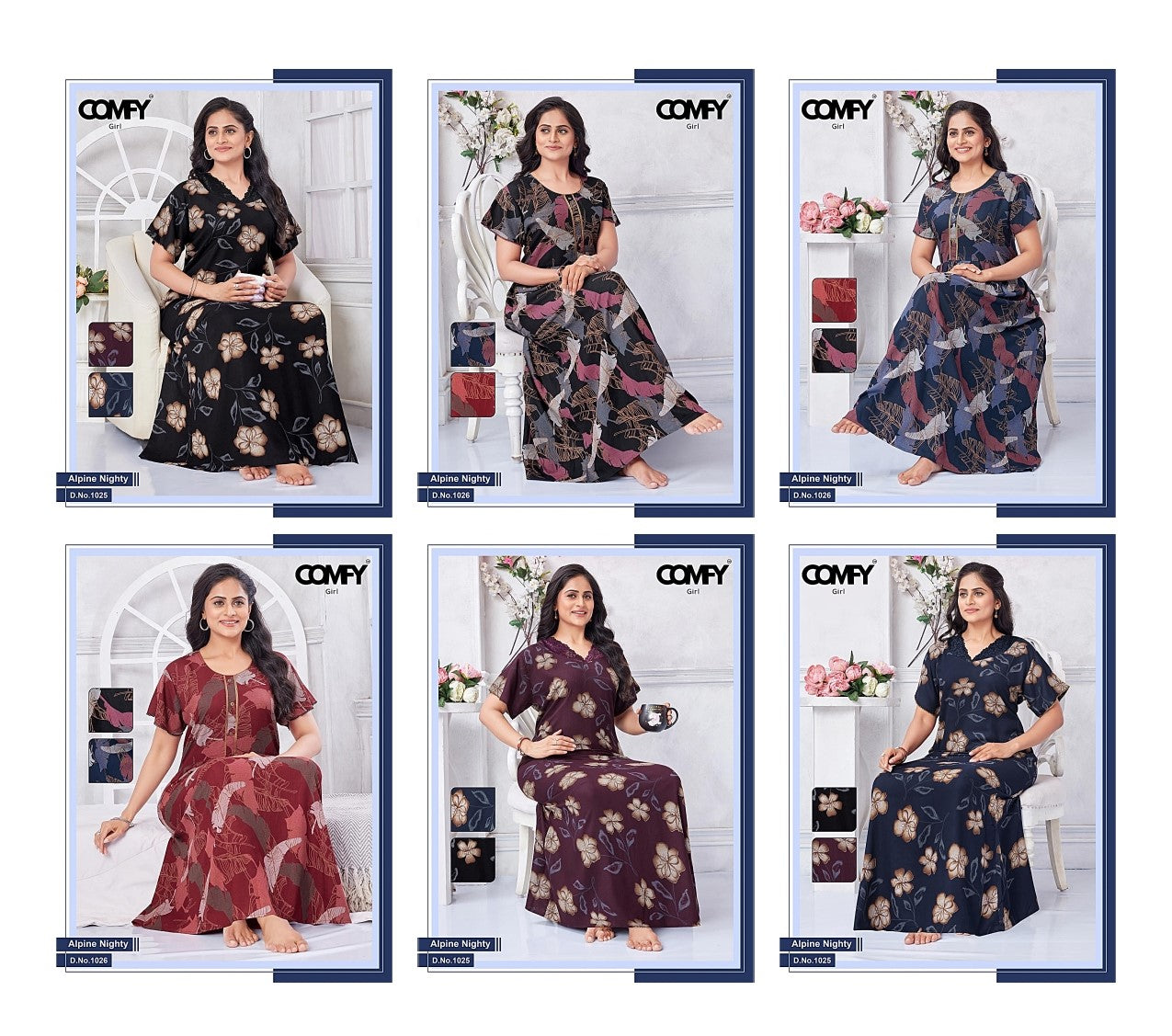 Design 1025-1026 Comfy Alpine Night Gowns Exporter