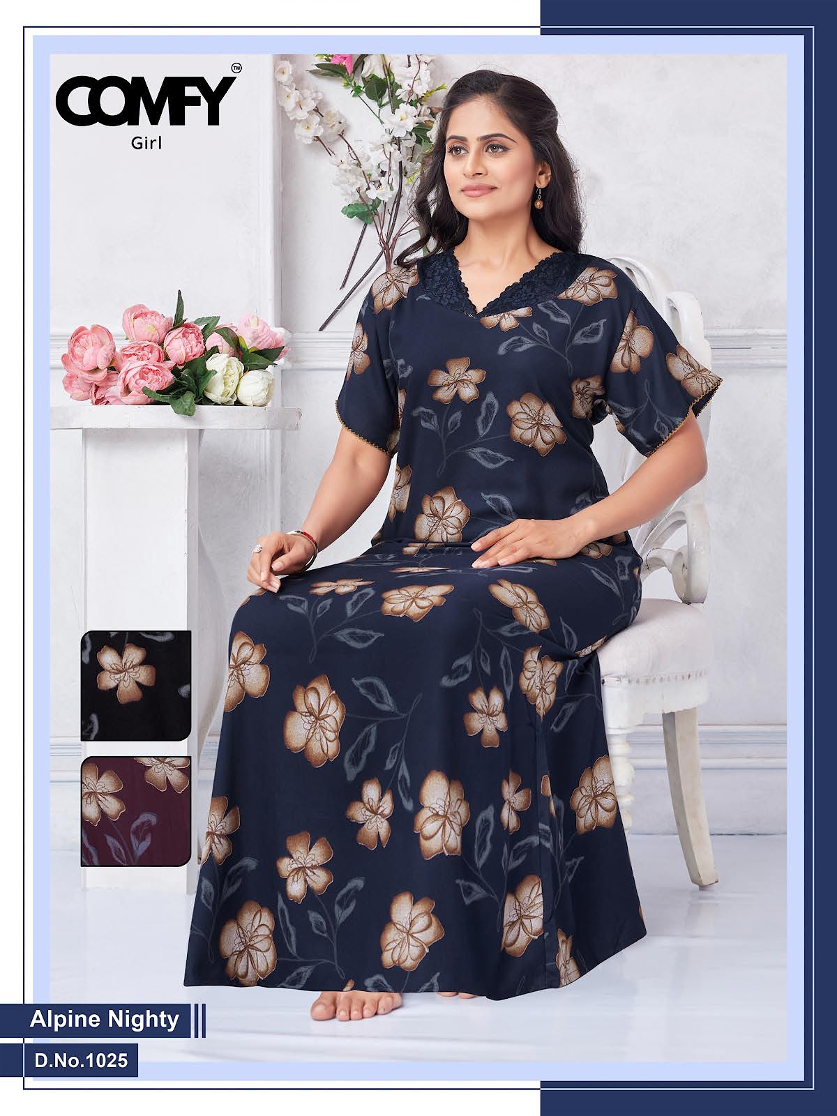 Design 1025-1026 Comfy Alpine Night Gowns Exporter