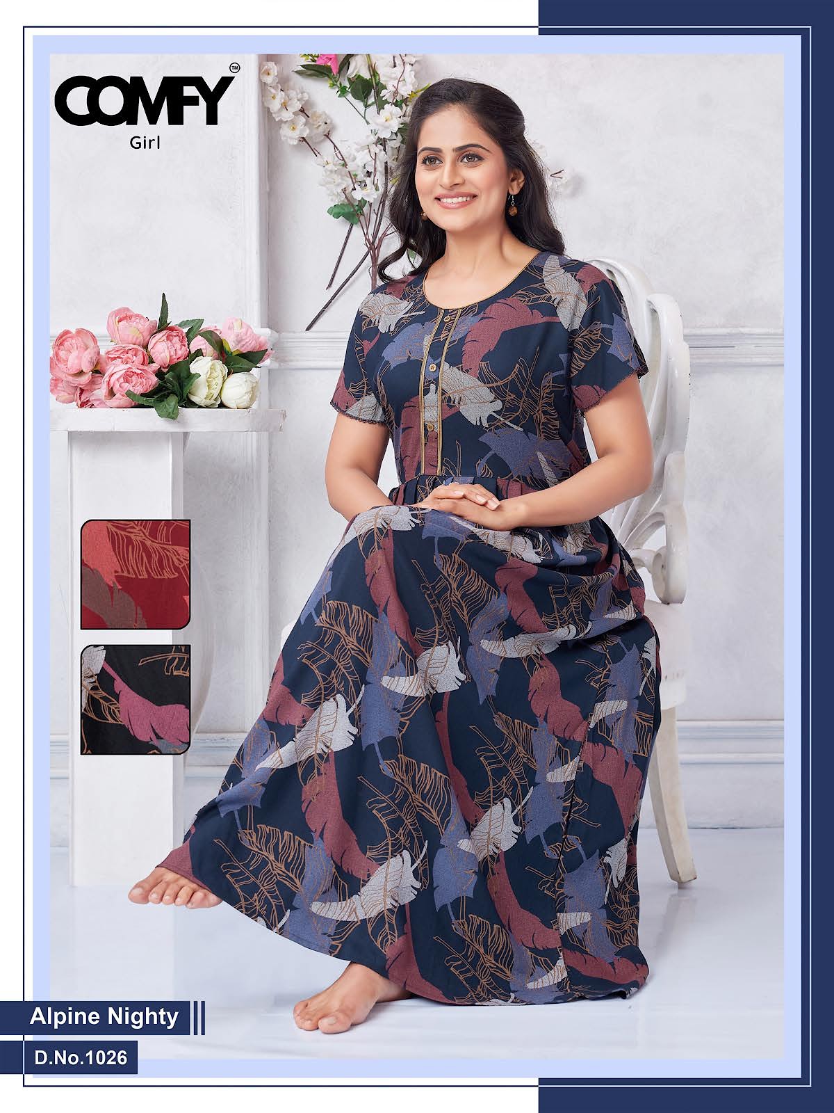 Design 1025-1026 Comfy Alpine Night Gowns Exporter