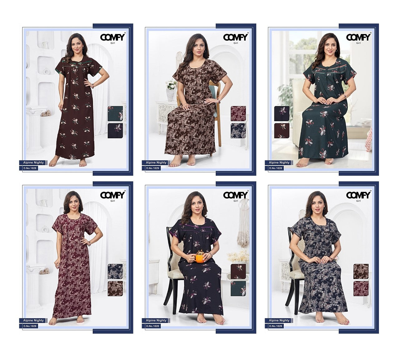 Design 1028-1029 Comfy Alpine Night Gowns Wholesaler