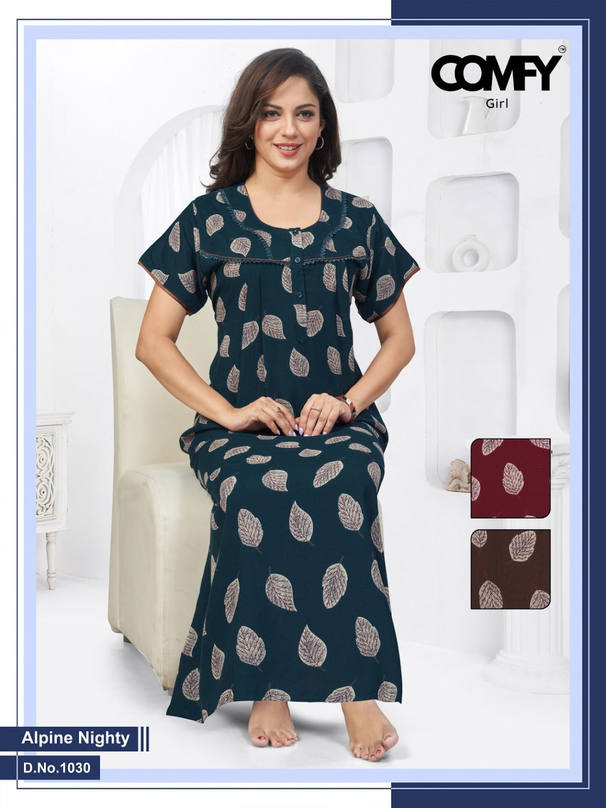 Design 1030-1031 Comfy Alpine Night Gowns Wholesale Rate