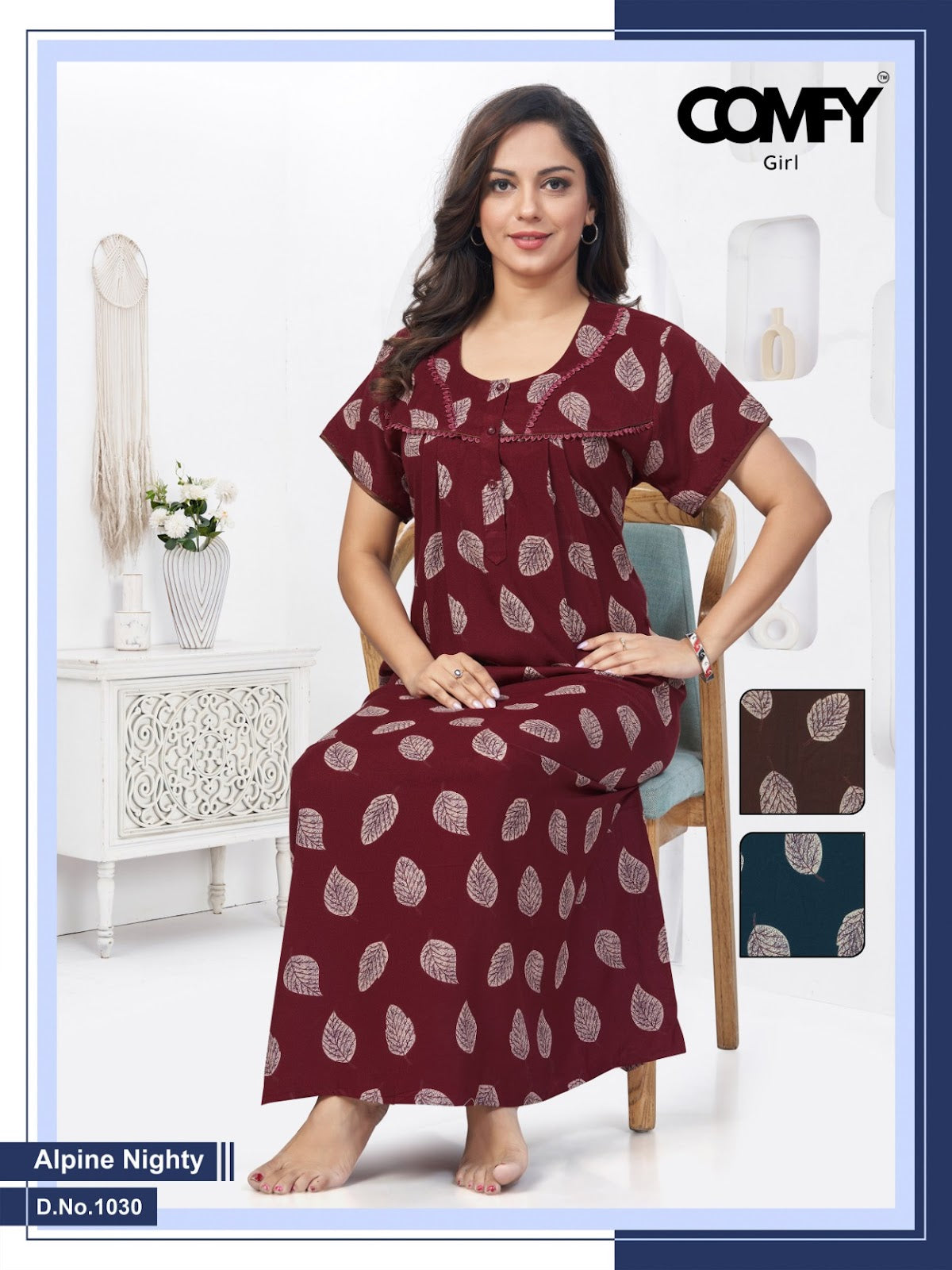 Design 1030-1031 Comfy Alpine Night Gowns Wholesale Rate