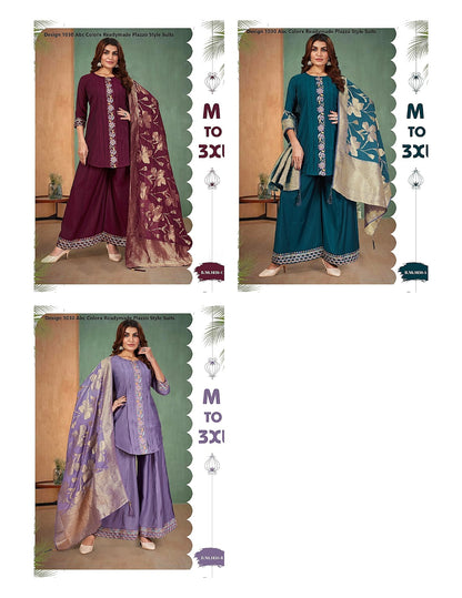 Design 1030 Abc Colorx Two Tone Readymade Plazzo Style Suits Wholesale Price