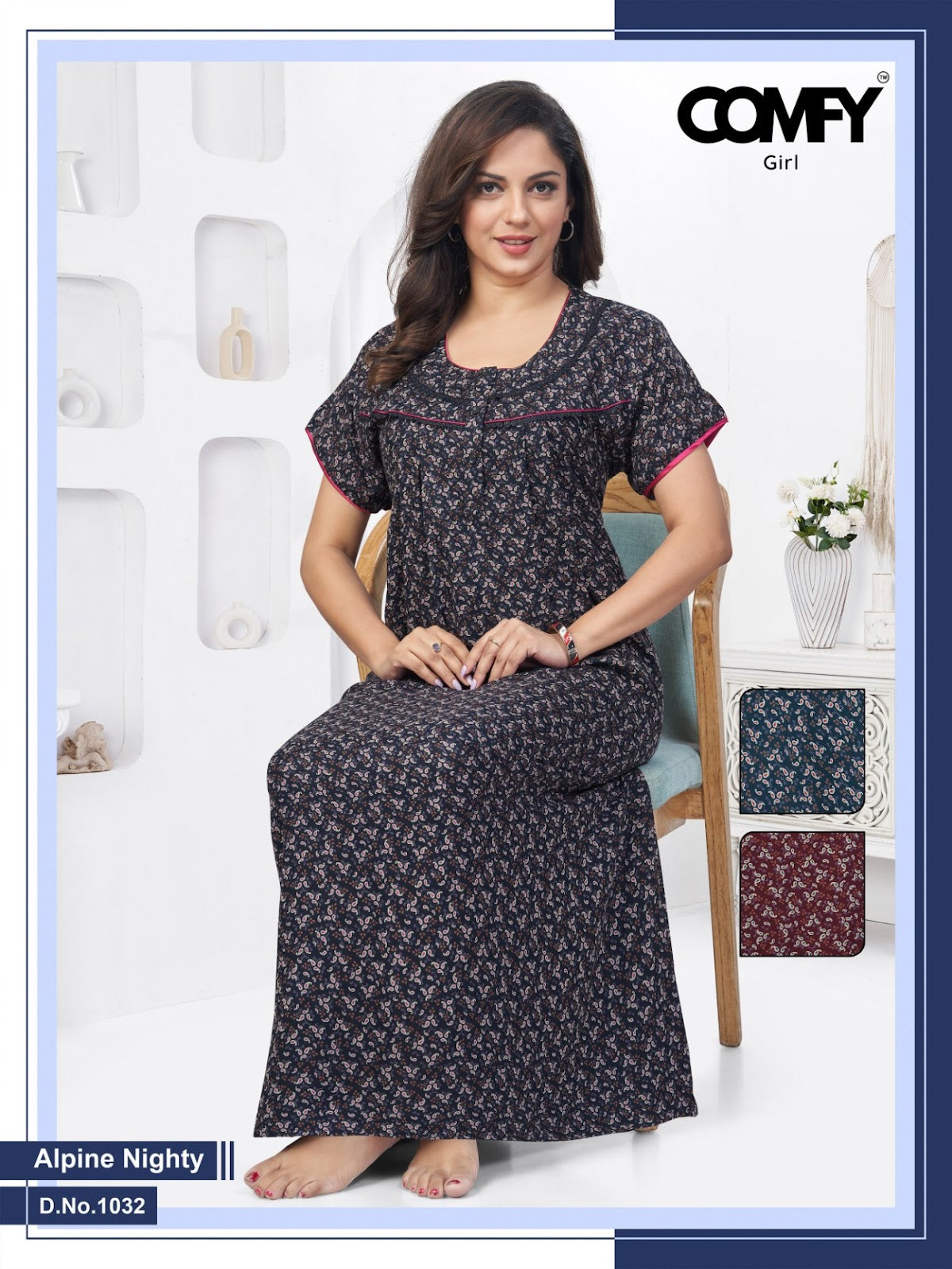 Design 1032-1033 Comfy Alpine Night Gowns Manufacturer Ahmedabad