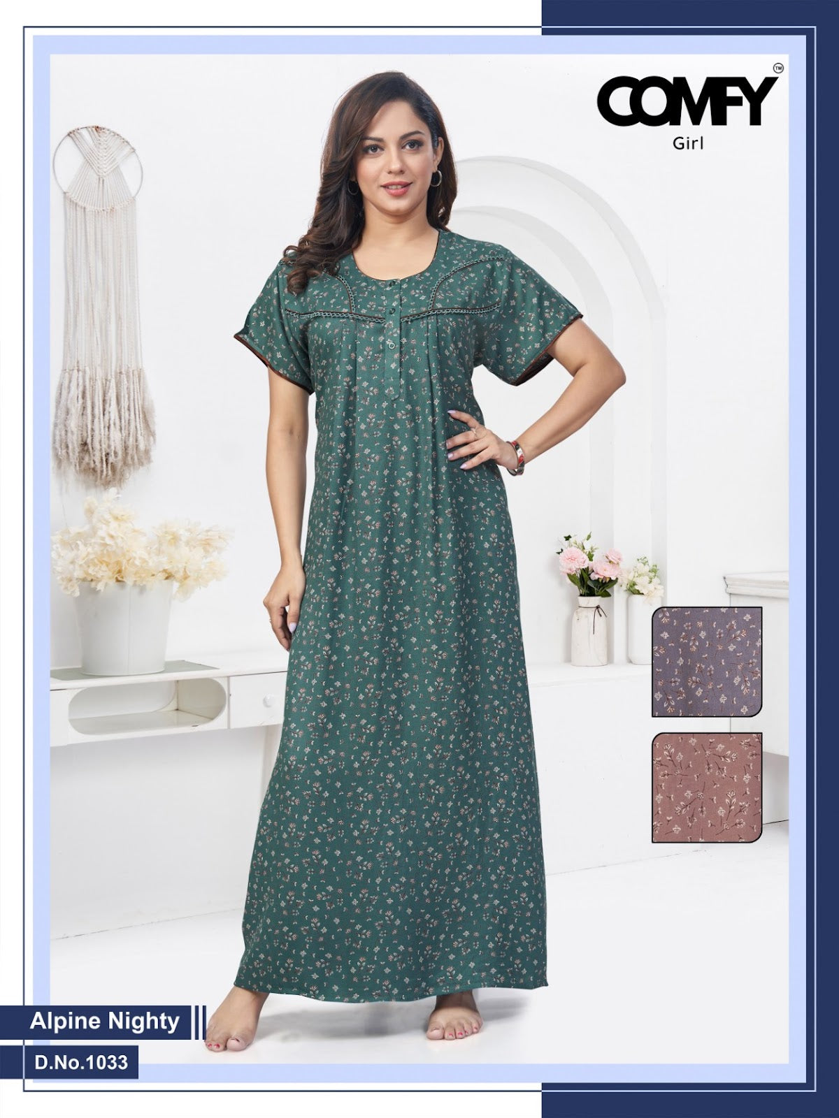 Design 1032-1033 Comfy Alpine Night Gowns Manufacturer Ahmedabad