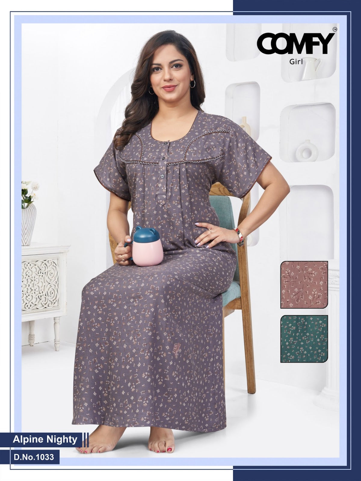 Design 1032-1033 Comfy Alpine Night Gowns Manufacturer Ahmedabad
