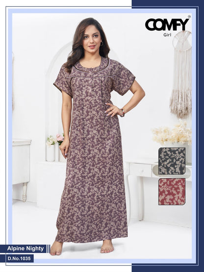 Design 1034-1035 Comfy Alpine Night Gowns Supplier Ahmedabad
