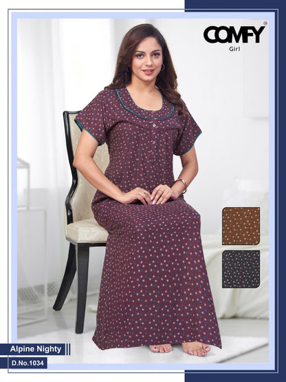 Design 1034-1035 Comfy Alpine Night Gowns Supplier Ahmedabad