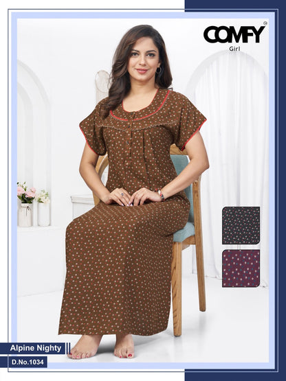 Design 1034-1035 Comfy Alpine Night Gowns Supplier Ahmedabad