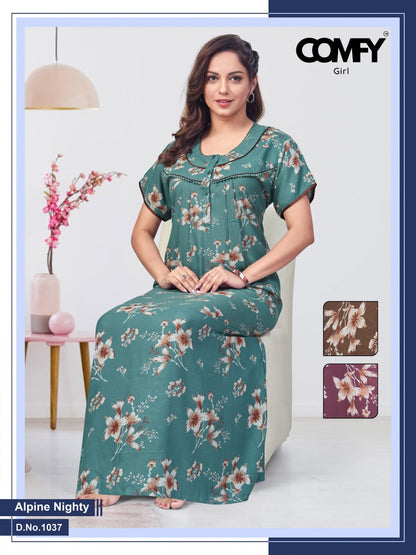 Design 1036-1037 Comfy Alpine Night Gowns Exporter Ahmedabad
