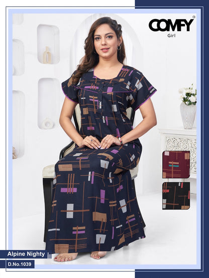 Design 1038-1039 Comfy Alpine Night Gowns Wholesaler Ahmedabad