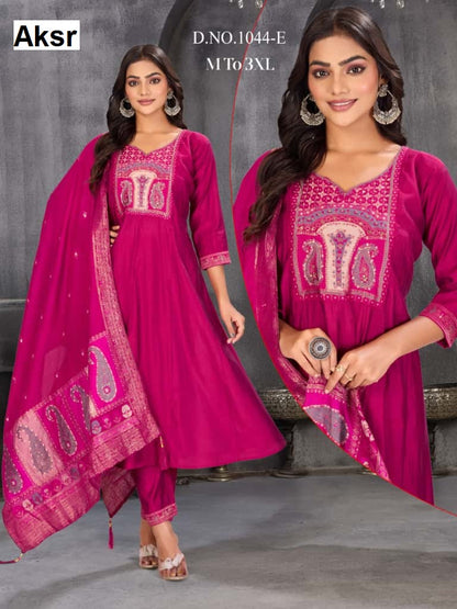 design 1044 aksr roman silk readymade anarkali suits supplier gujarat