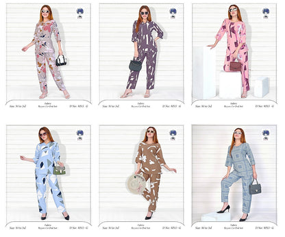 Design 1055 G Pink Reyon Co Ord Set Manufacturer