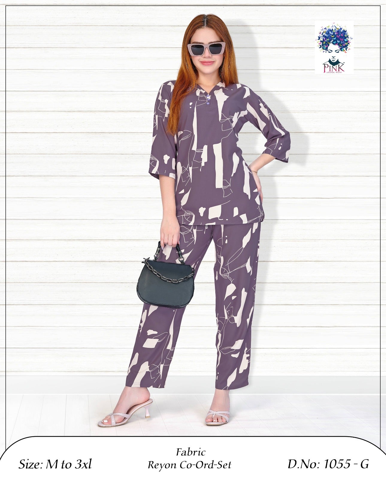 Design 1055 G Pink Reyon Co Ord Set Manufacturer