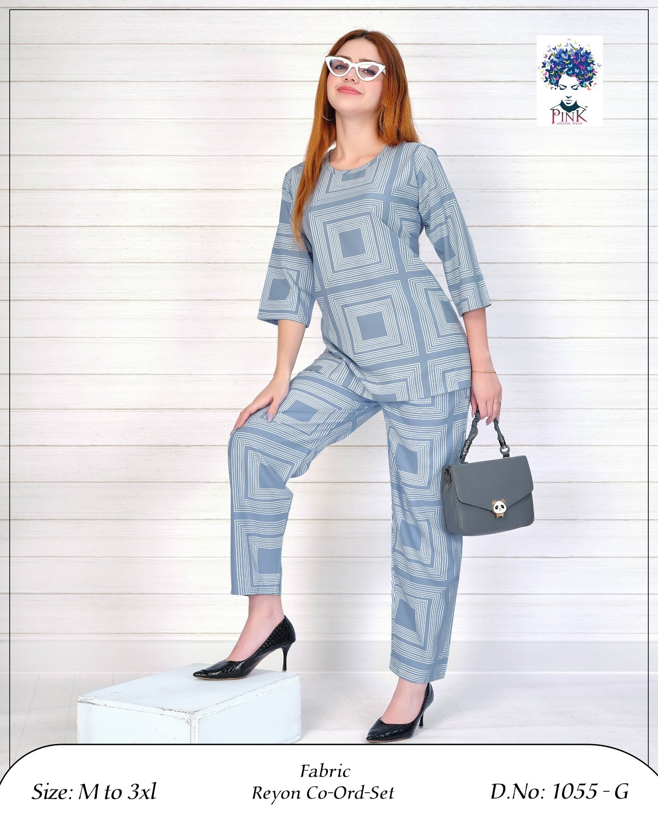 Design 1055 G Pink Reyon Co Ord Set Manufacturer