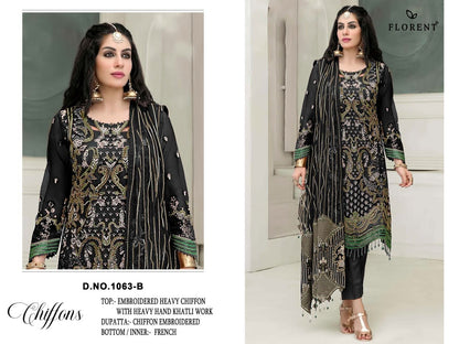 Design 1063 Florent Chiffon Pakistani Salwar Suits Manufacturer