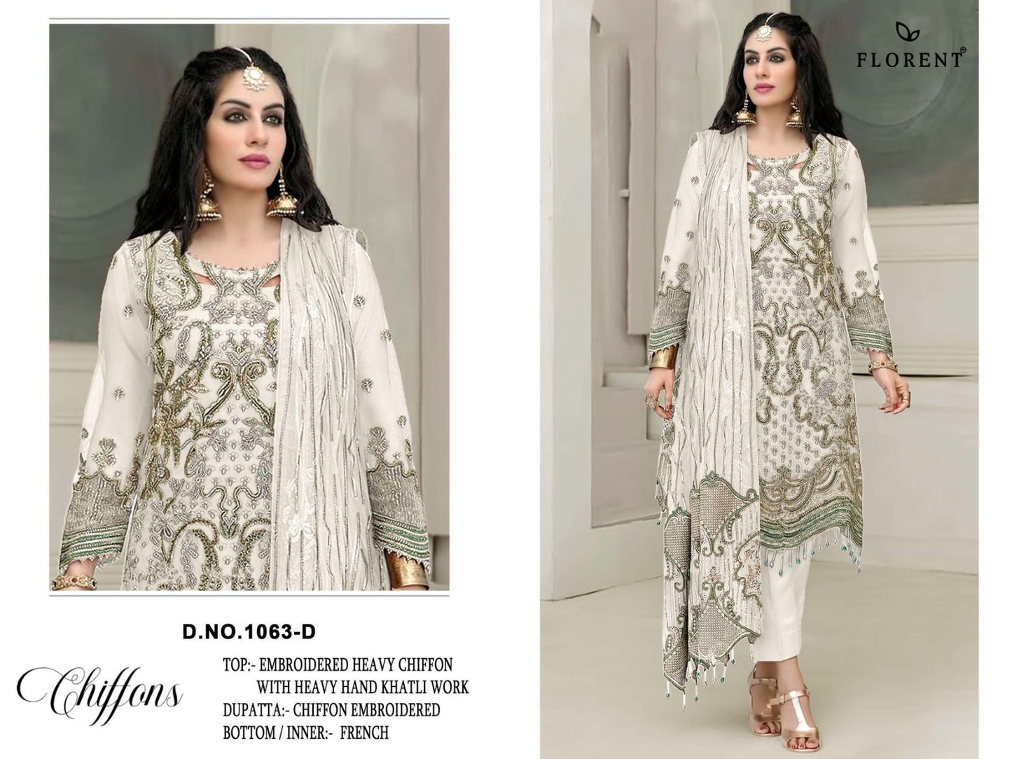 Design 1063 Florent Chiffon Pakistani Salwar Suits Manufacturer