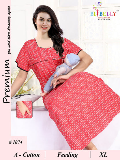 Design 1068 To 1077 Belly Cotton Feeding Night Gown Supplier Gujarat