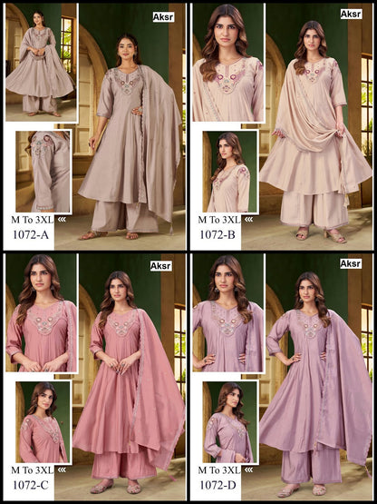 Design 1072 Aksr Roman Readymade Anarkali Suits Exporter