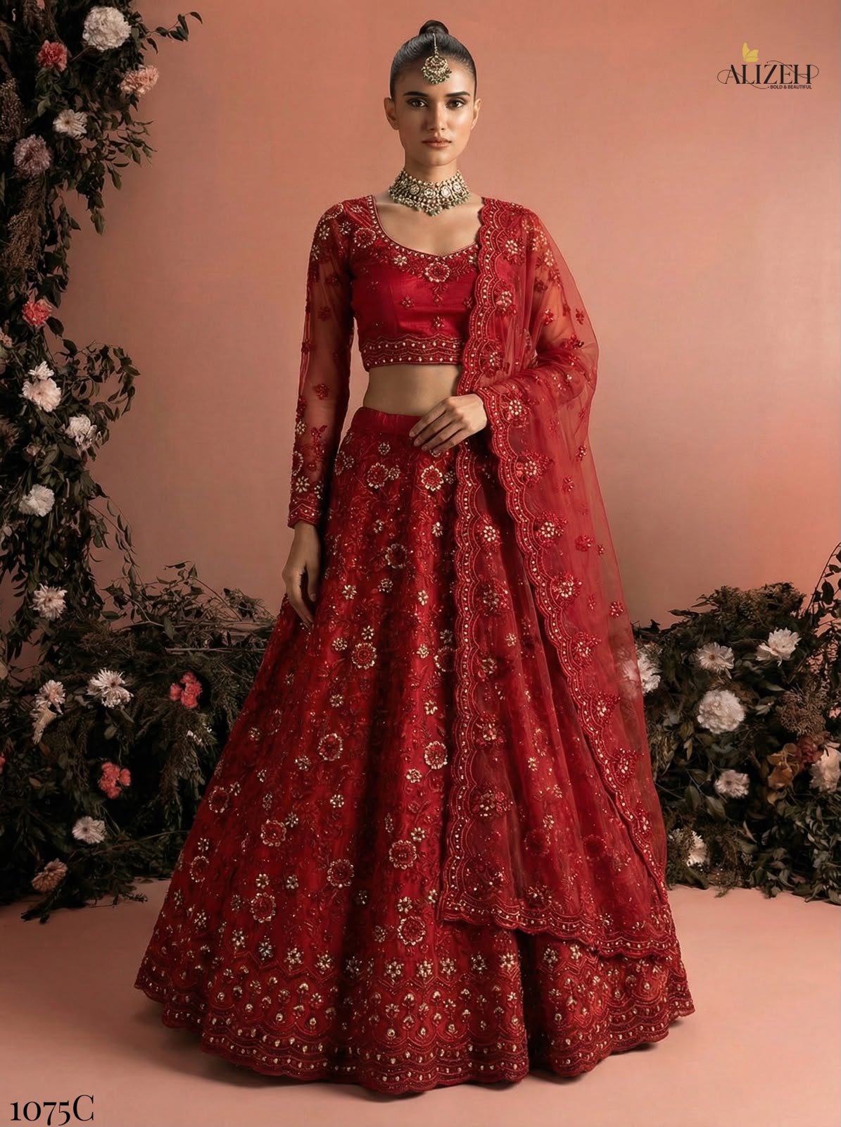 Design 1075 Alizeh Butterfly Net Lehenga Choli Supplier India