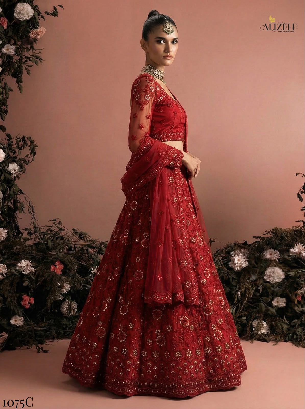 Design 1075 Alizeh Butterfly Net Lehenga Choli Supplier India