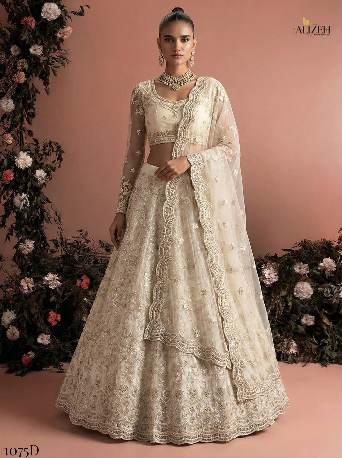 Design 1075 Alizeh Butterfly Net Lehenga Choli Supplier India