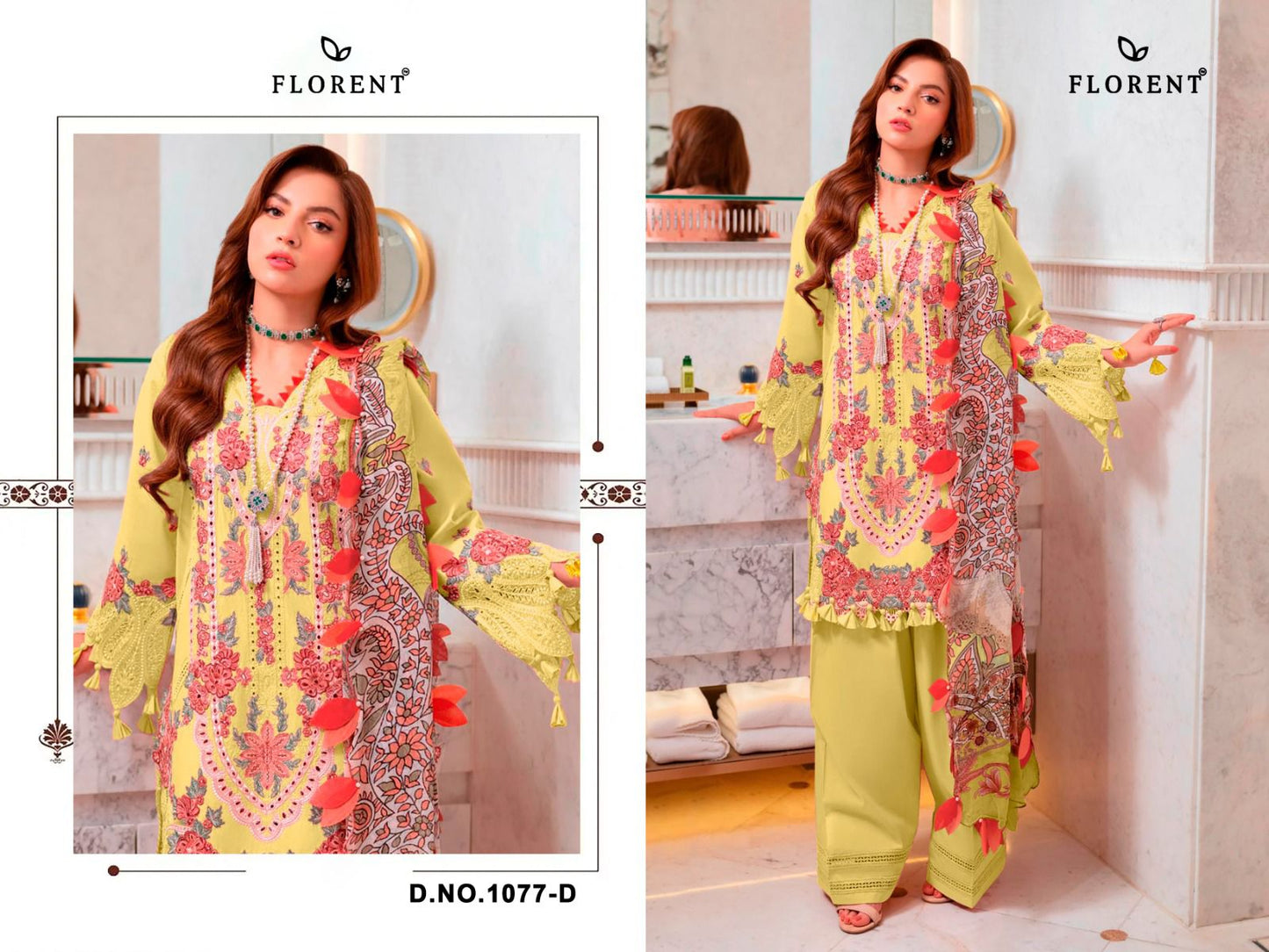 Design 1077 Abcd Florent Cambric Cotton Pakistani Salwar Suits Wholesaler India