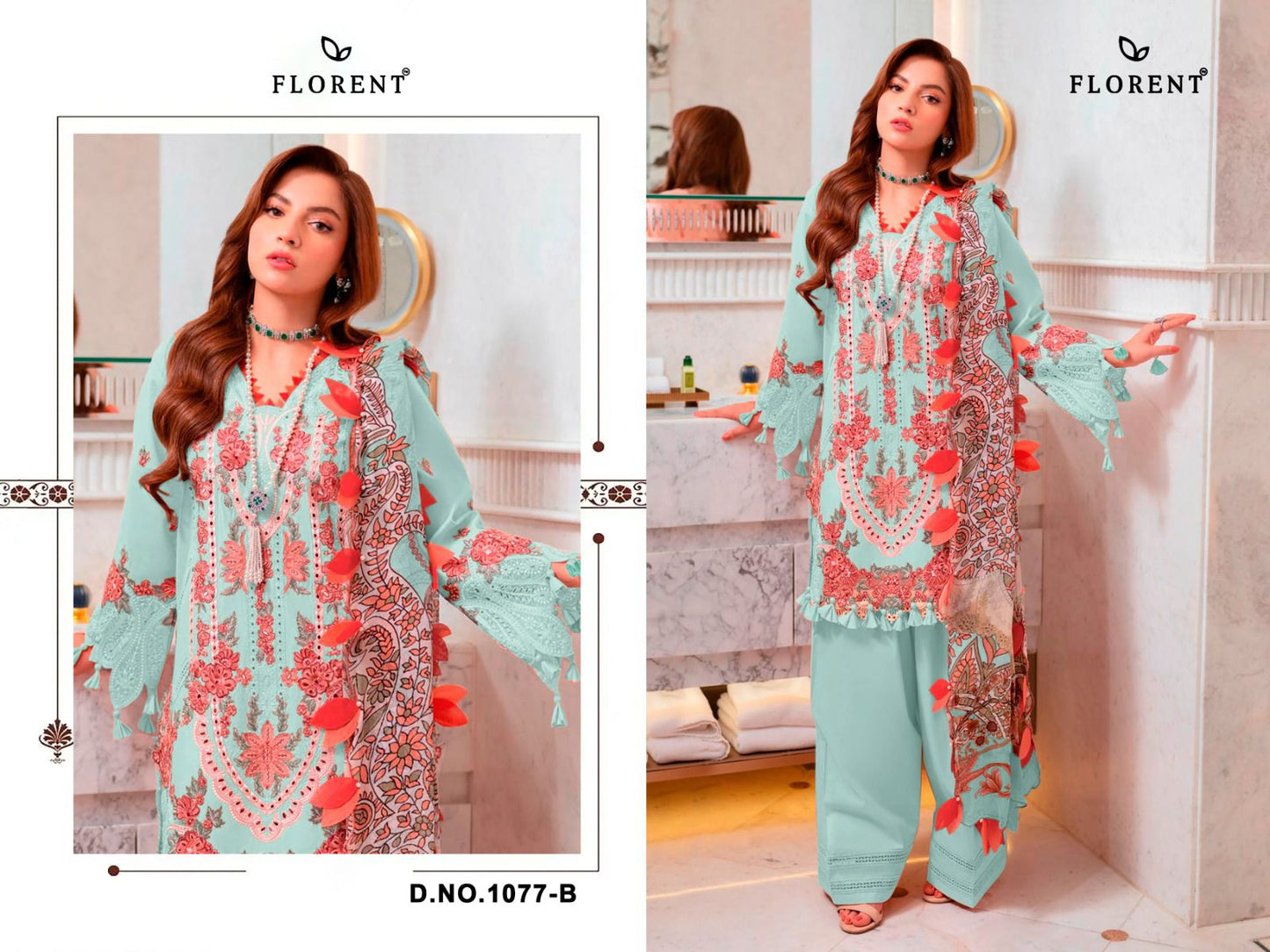 Design 1077 Abcd Florent Cambric Cotton Pakistani Salwar Suits Wholesaler India