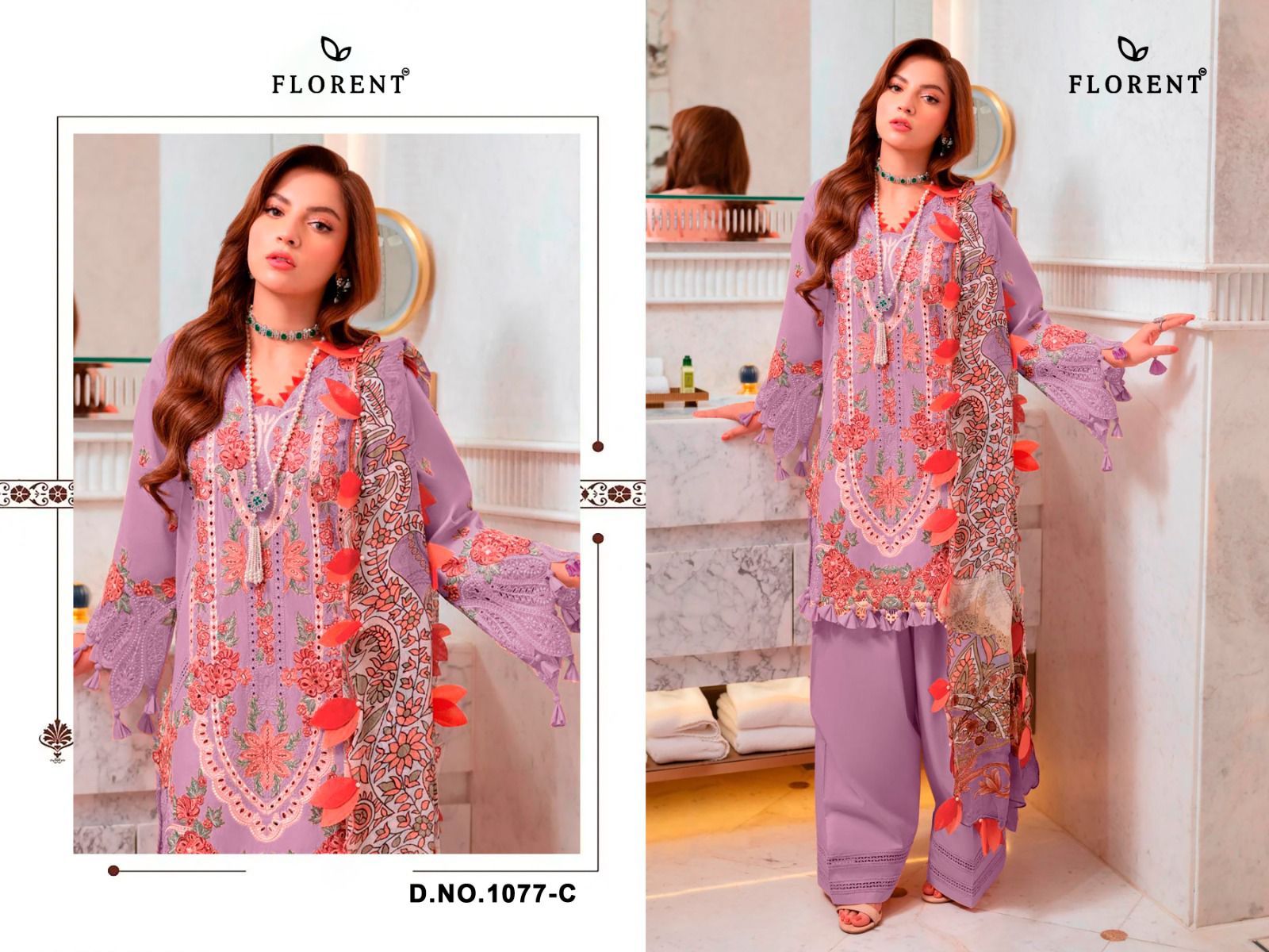 Design 1077 Abcd Florent Cambric Cotton Pakistani Salwar Suits Wholesaler India